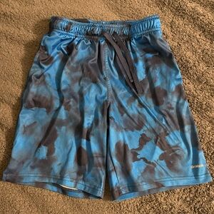 Athletic Works Blue & Black Tie-Dye Athletic Shorts